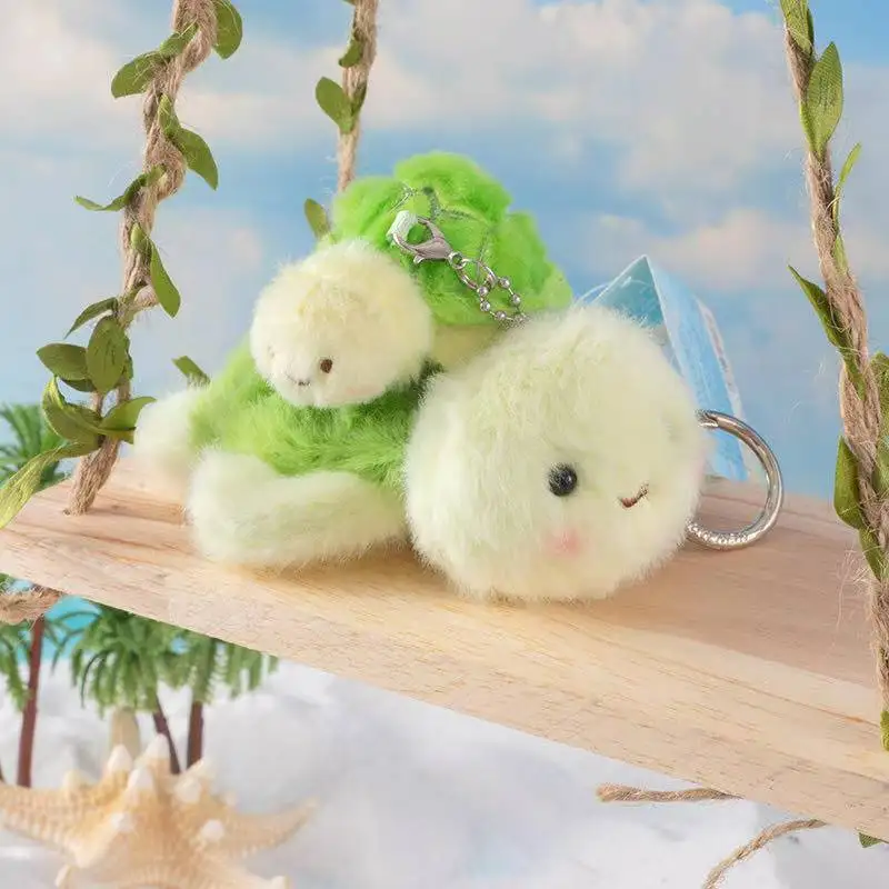 أحدث البحرية الأم والطفل الحيوان على ظهره قلادة المفاتيح Kawaii محشوة ألعاب من نسيج مخملي دمية الكرتون أنيمي لطيف وممتع هدية