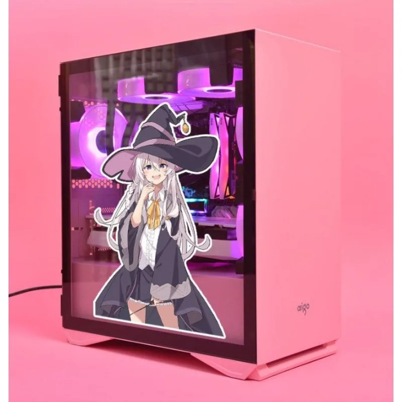 Game Anime Elaina Stickers for PC Case Cartoon Deocr Decals for DIY ATX Computer Chassis Skin Waterproof Easy Removable