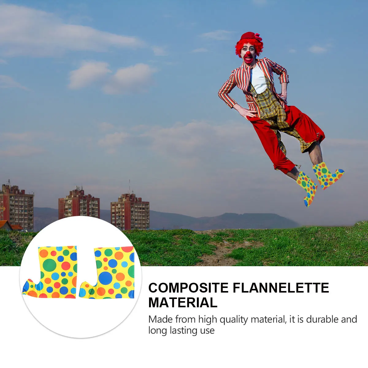 

1 пара чехлов для обуви клоуна, красочные прочные точки, дизайн, костюм для Хэллоуина, аксессуары для косплея, товары для мероприятий