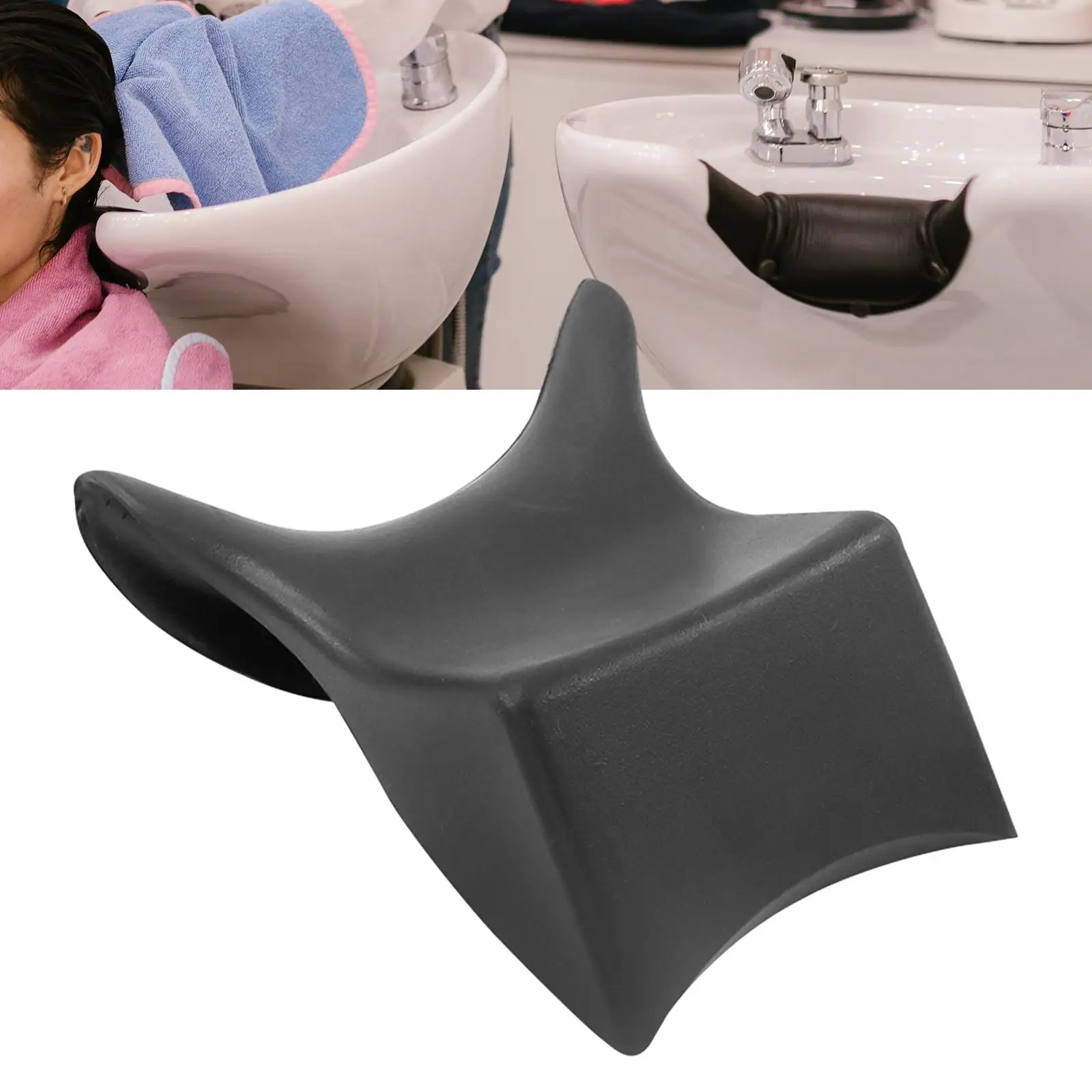 Cuenco de champú, almohada para el cuello, cojín para descanso del cuello de salón, cuenco de champú, pinza de cuero PU, lavabo de salón, almohada para lavabo de pelo