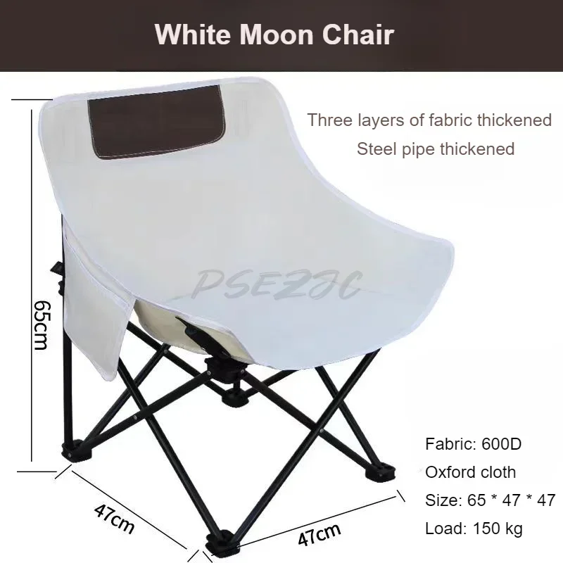 Outdoor Folding Chair Moon Chair Picnic Camping Car Chair Easy To Carry Easy To Use High Load Bearing