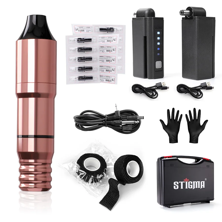 Stigma Professional Wireless Tattoo Machine Kit Rotary Tattoo Pen with Wireless Power Needles for Tattoo Beginners