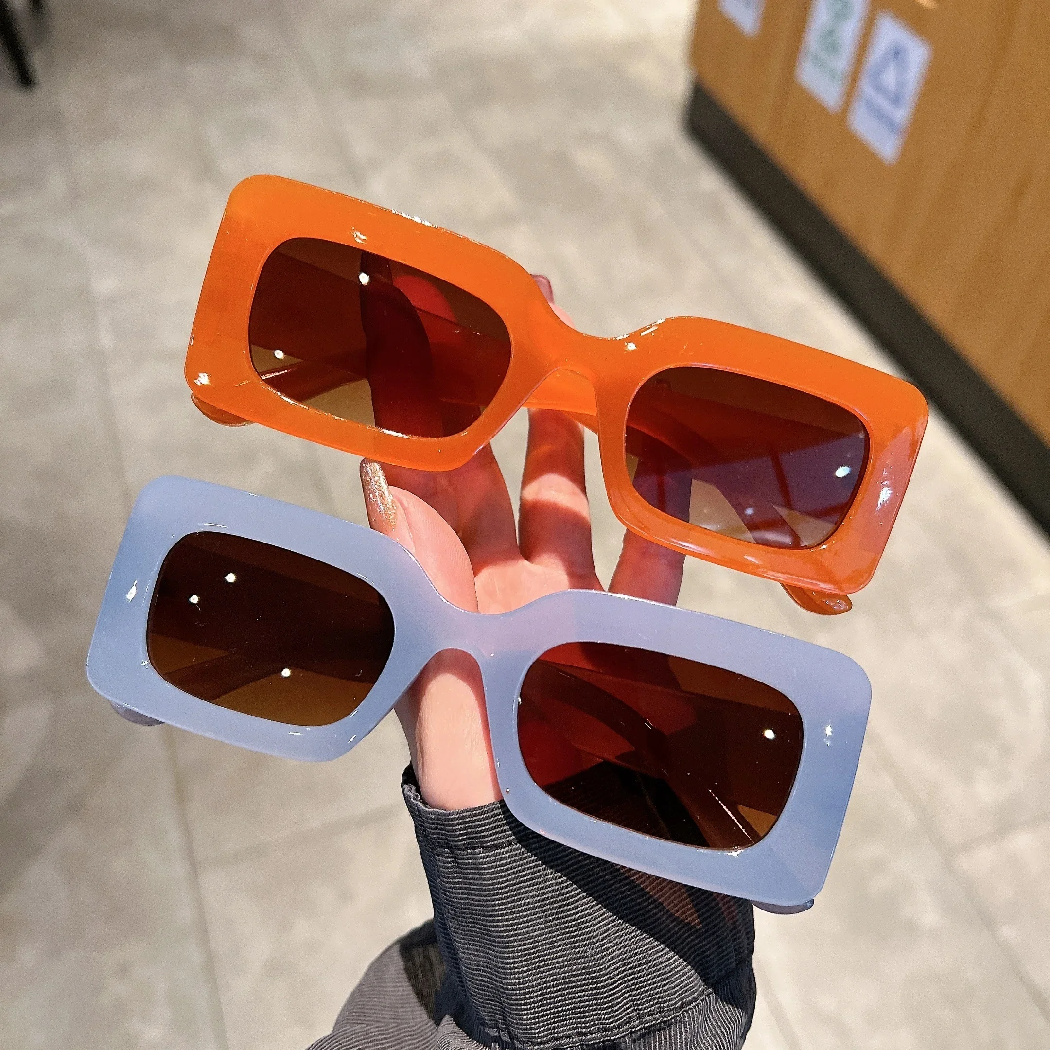 GM LUMIAS Vintage Rechteck Mode Sonnenbrillen Trendy Candy Farbe Frauen Sonnenbrille Luxus Marke Design Gradienten Outdoor Shades