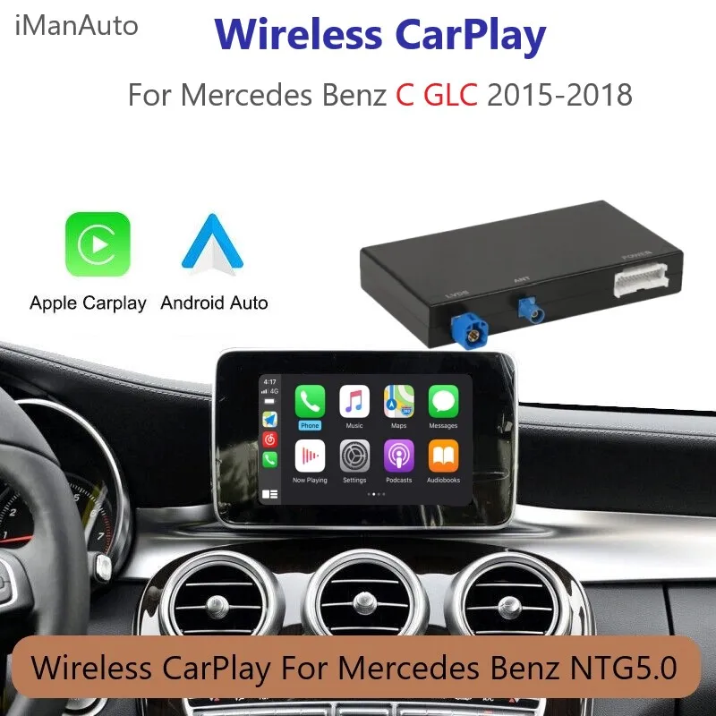 Wireless CarPlay  Android Auto Module For Mercedes Benz C Class GLC W205 NTG5.0 System Rear Camera Fuction