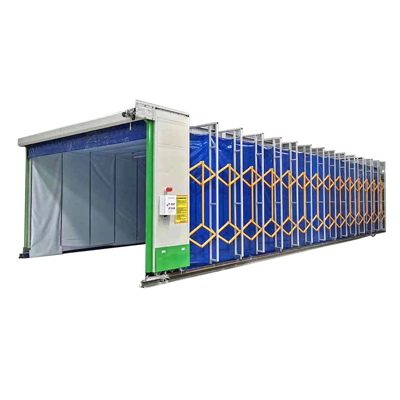 Folding electric track environmental protection telescopic room dry and wet industrial large workpiece painting room