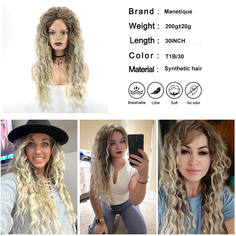 Lange Krullend Haar Pruik Voor Vrouwen As Blonde Ombre Golvende Pruiken Met Bruine Wortels Natuurlijke Synthetische Cosplay Pruik Roze Paars Gember