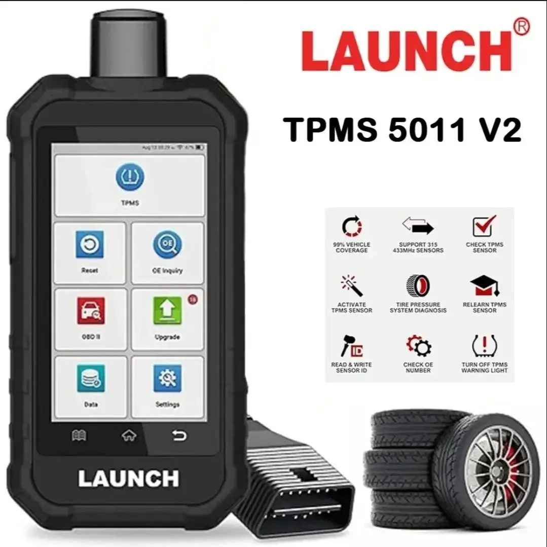 LAUNCH X431 TPMS 5011 V2 315 433MHZ Tire Pressure Diagnostic Tool 12 Reset Functions Full OBD2 Wifi F-ree Update vs CRT5011E