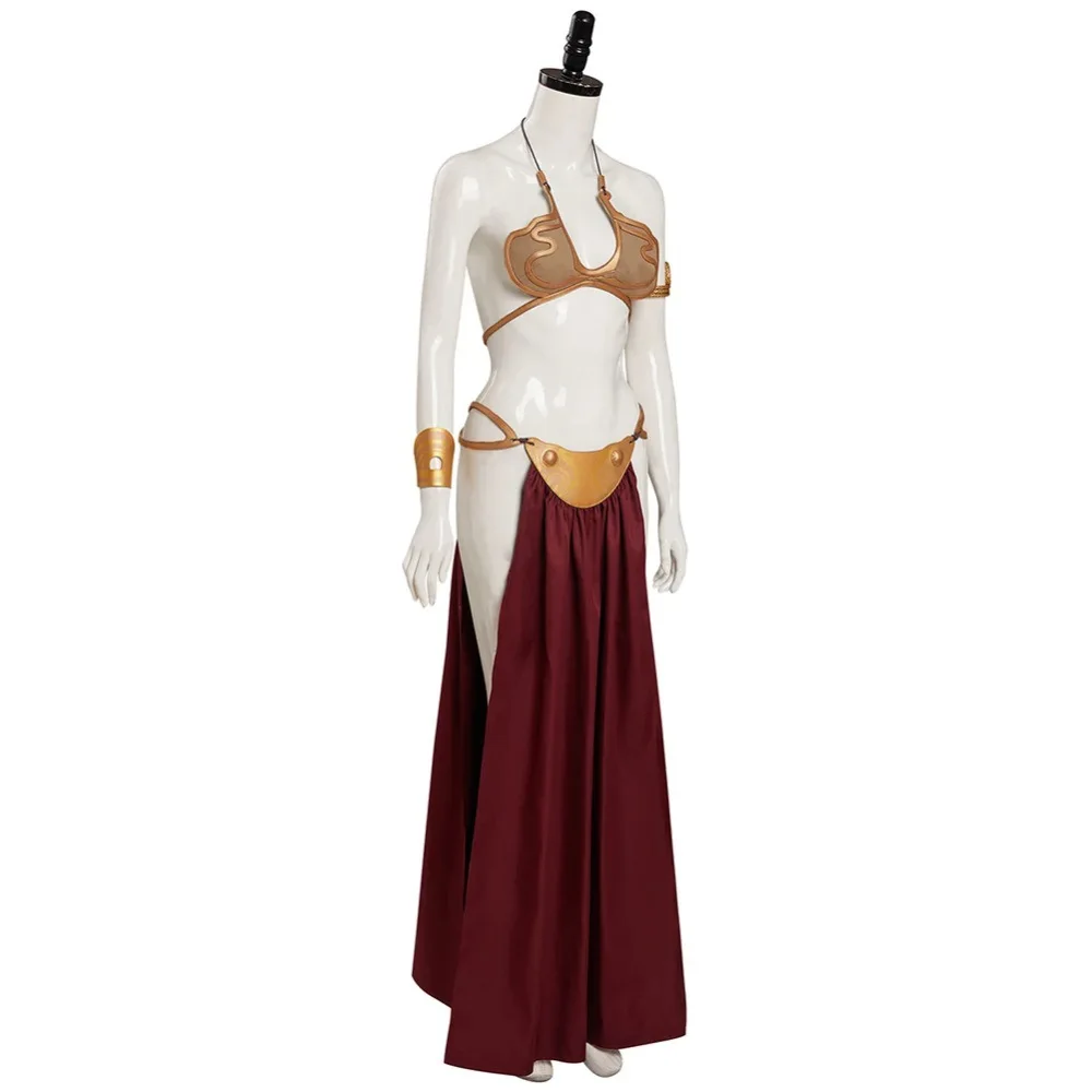 Return of the Jedi Movie Princess Leia Cosplay Costume Sexy Space Battle Disguise Bikini Set for Adult Women Roleplay Outfit