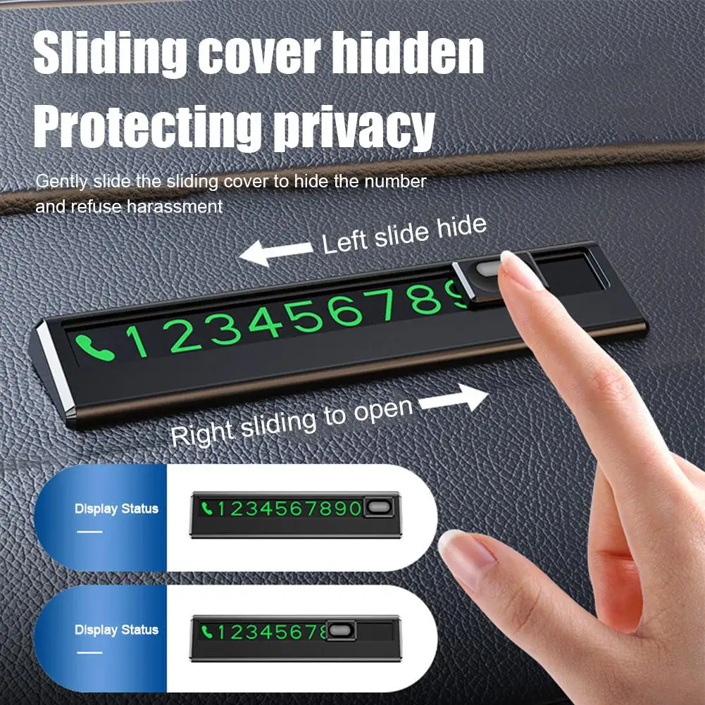Car Styling Temporary Parking Card Plate Telephone Number Black/white Auto Phone Number Card Card Car Sticker Luminous