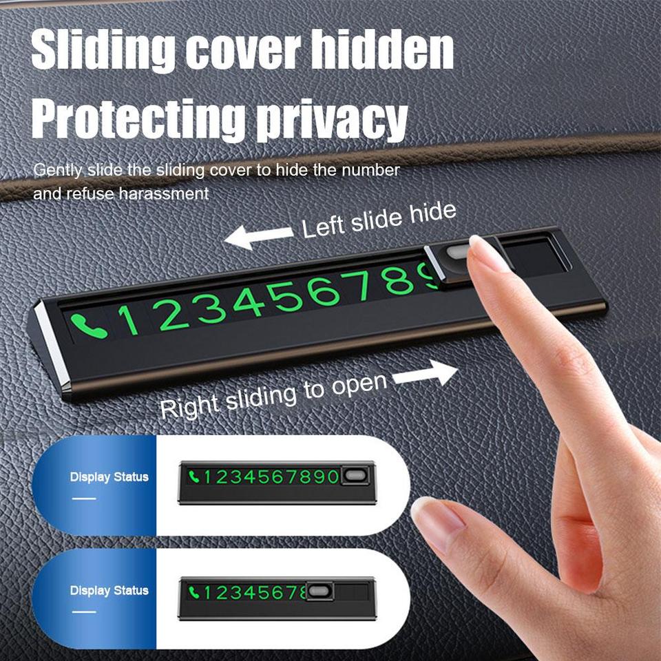  Car Styling Temporary Parking Card Plate Telephone Number Black/white Auto Phone Number Card Card Car Sticker Luminous 