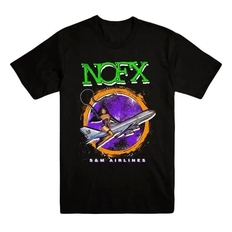 

ГОРЯЧАЯ футболка NOFX S M Airlines, хлопковая, черная, размер 5XL