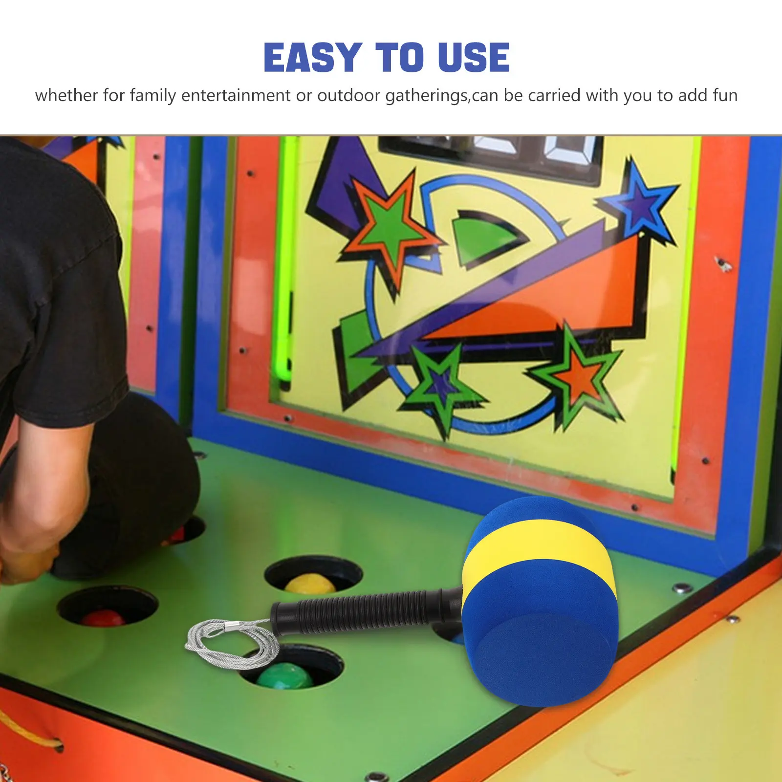 Soft Foam Blue Mole Game Hammer Lightweight Interactive Mallet for Precision Pounding Family Whack Game Wood Hammer Tool Toy