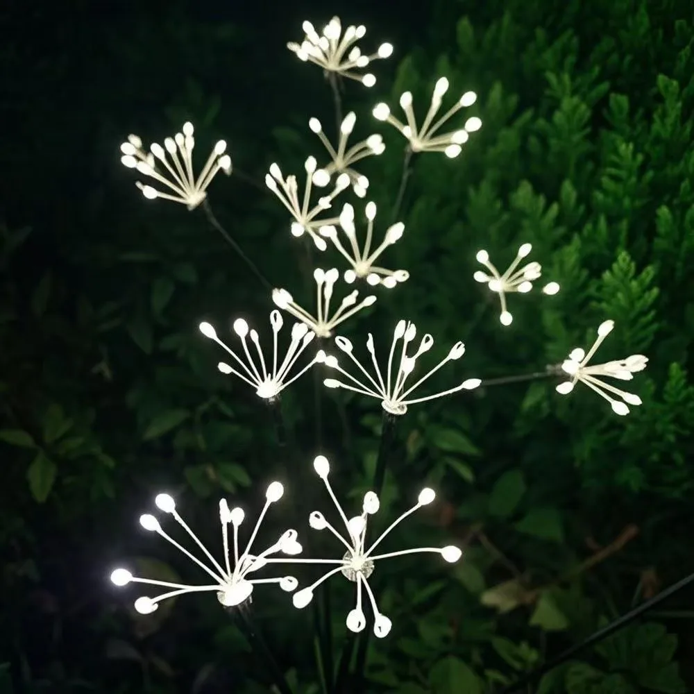 6/810 Heads Solar Light 2 Modes Switching Sparkling Stars Landscape Lighting Ground Mounted Waterproof LED Floral Firework