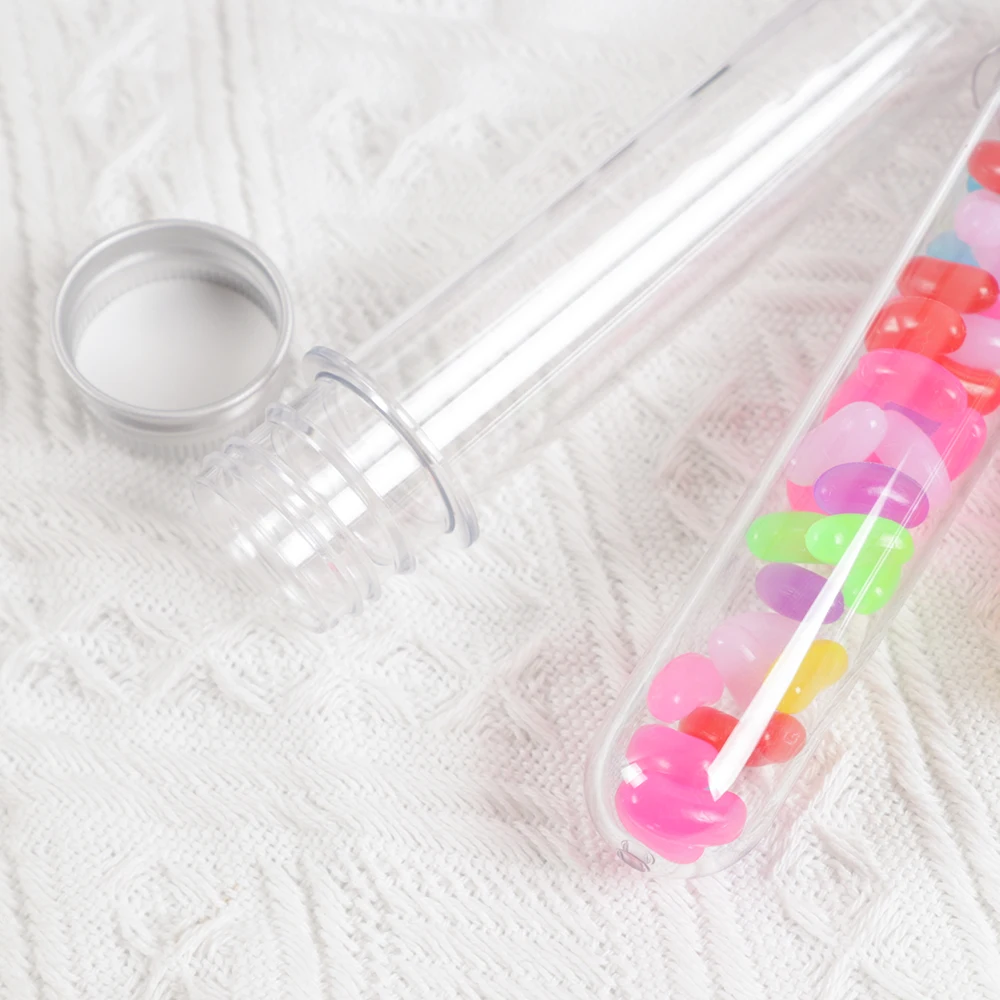 5Pcs 45ML Plastic Lab Test Tubes Transparent Candy Box Wedding Birthday Party Candy Packaging Box Baby Shower Party Decoration