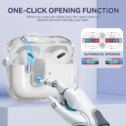 Imagen 2 del producto Para Airpods Pro 3 funda transparente 2025 piel protectora suave de TPU para AirPods Pro funda de tercera generación con llavero para Airpods Pro 3