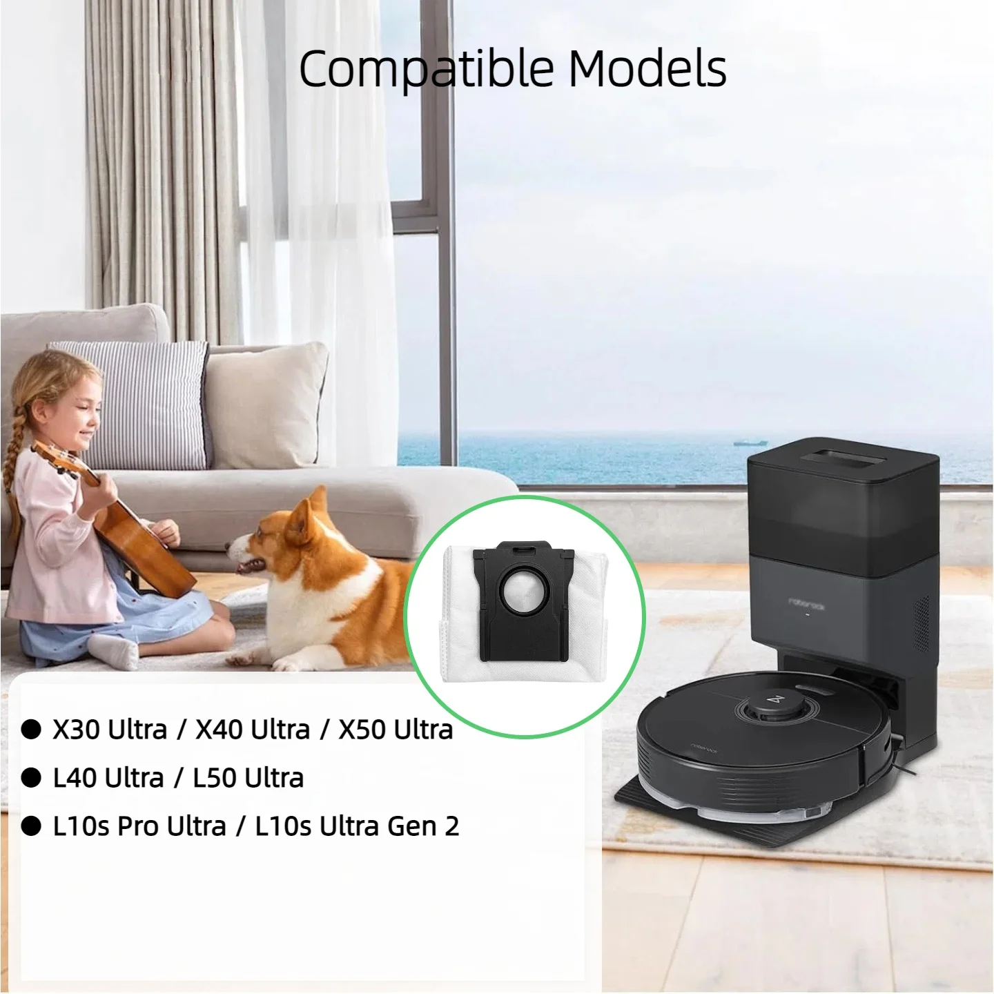 Dust Bags Fit for Dreame X30 Ultra / X40 Ultra / X50 Ultra Robot Vacuum Cleaner