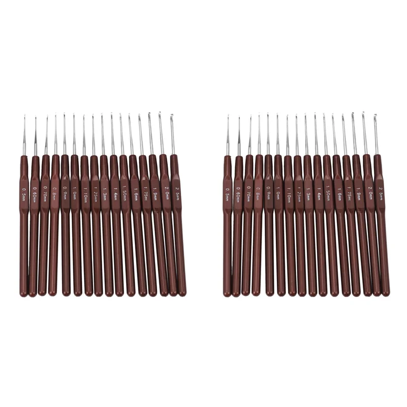 WIND FLYING 32Pcs ABS 핸들 크로 셰 뜨개질 후크 핸들 뜨개질 바늘 세트 크로 셰 뜨개질 및 너클 0.5Mm-2.5Mm 16 크기