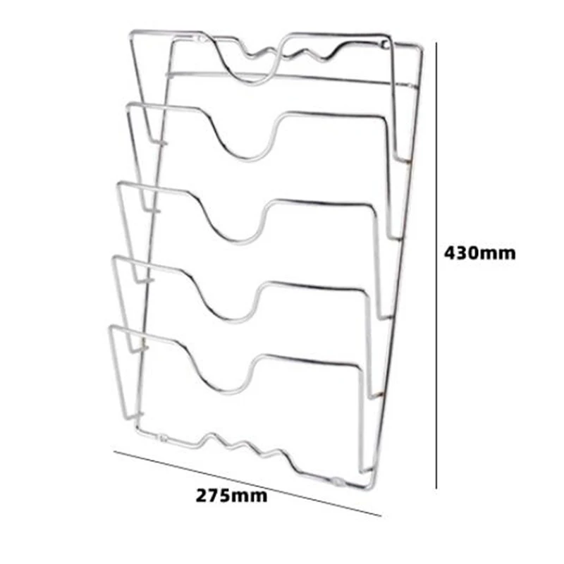 Kitchen Organizer Rack Wall Hanging Pot Cover Rack Five-Layer Pot Lid Metal Rust-Free Multifunctional Rack Pot Lid Rack