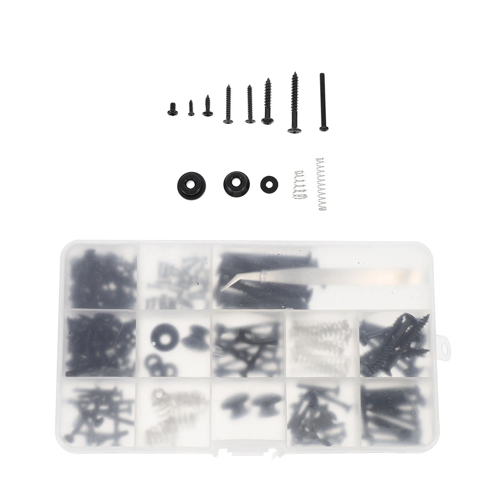 1 Satz Gitarren-Befestigungsschrauben-Set, tragbar, 9 Arten, Ersatzschrauben, Gitarren-Reparaturteile mit Gurtknöpfen, Schraube für Pickup-Ring