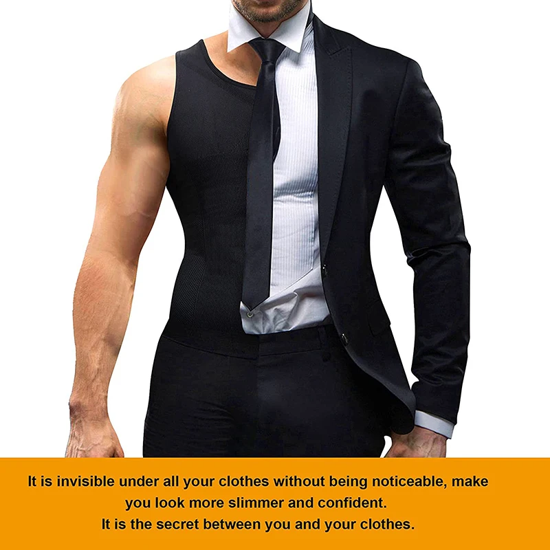 Camisas de compressão dos homens emagrecimento corpo shaper colete treino tanque superior barriga controle shapewear abs abdômen espartilho undershirt