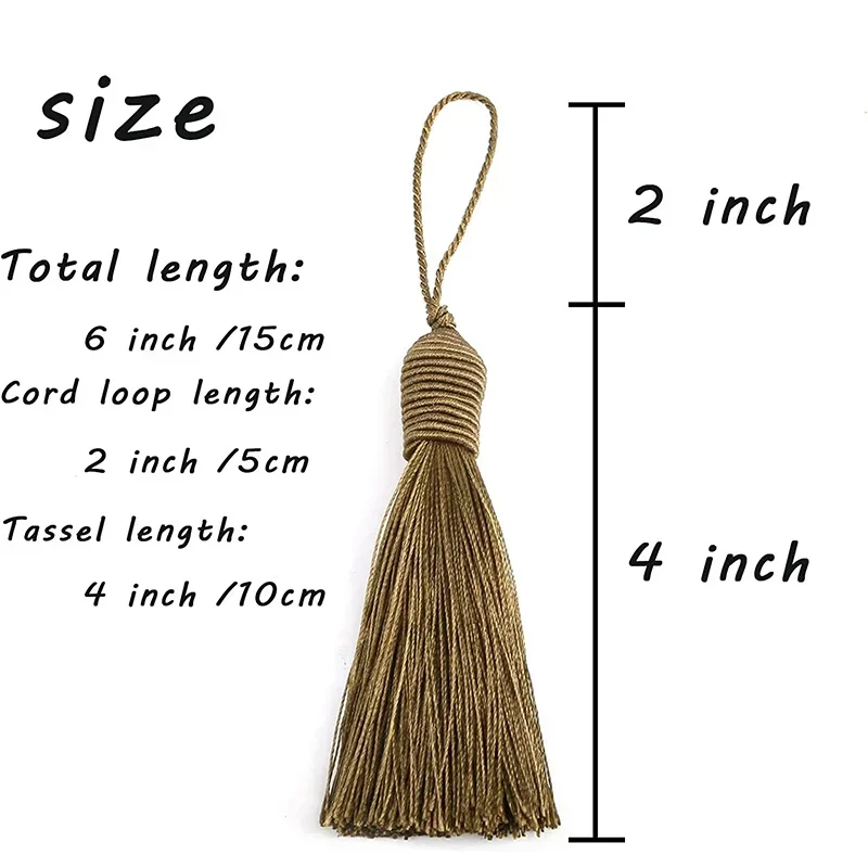 3/6/12Pcs Tassels Silky Floss Tassels 15.5cm/6 Inch Bookmark Tassel with Cord Loop Chinese Knot Tassels DIY Craft Jewelry Making