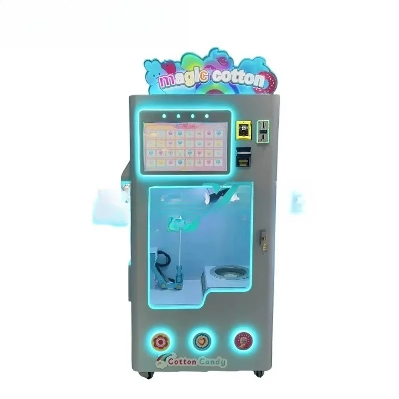 Plastic Cotton Candy  Vending Machine Coin QR Token  Payment Touch Screen SDK Function  High Capacity Easy Operate  For Comm Use