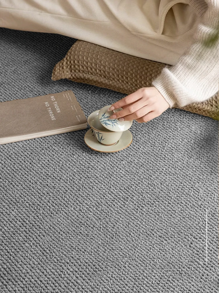 

Темно-серые ковры в японском стиле для гостиной, сплошной цвет, простой большой чайный столик, напольный коврик для спальни, кабинета, мягкий коврик