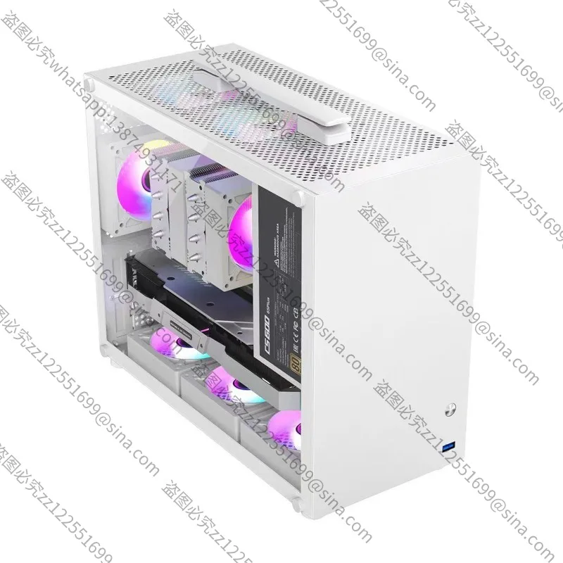 مناسبة لهيكل صغير محمول صغير جديد صغير مريح MATX E-sports سطح المكتب هيكل صغير من الزجاج المقسى من خلال