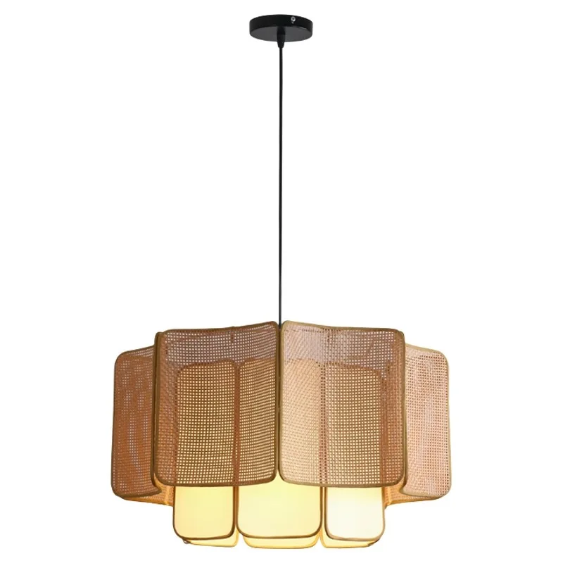 

Restaurant chandelier retro creative living room bedroom bed and breakfast tea room bar rattan lamps