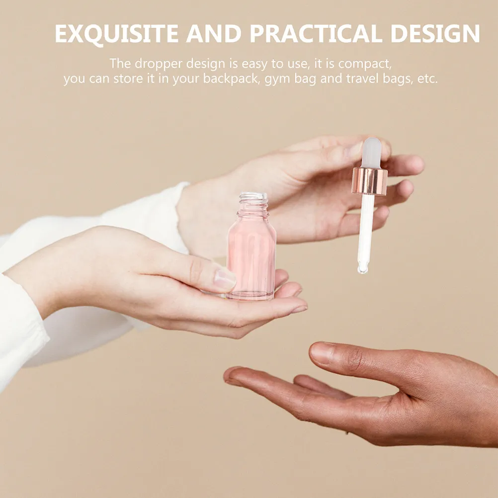 

8Pcs Clear Glass Dropper Bottles Essential Oil Containers Reusable Portable Thick Wear-Resistant for Homemade Perfume