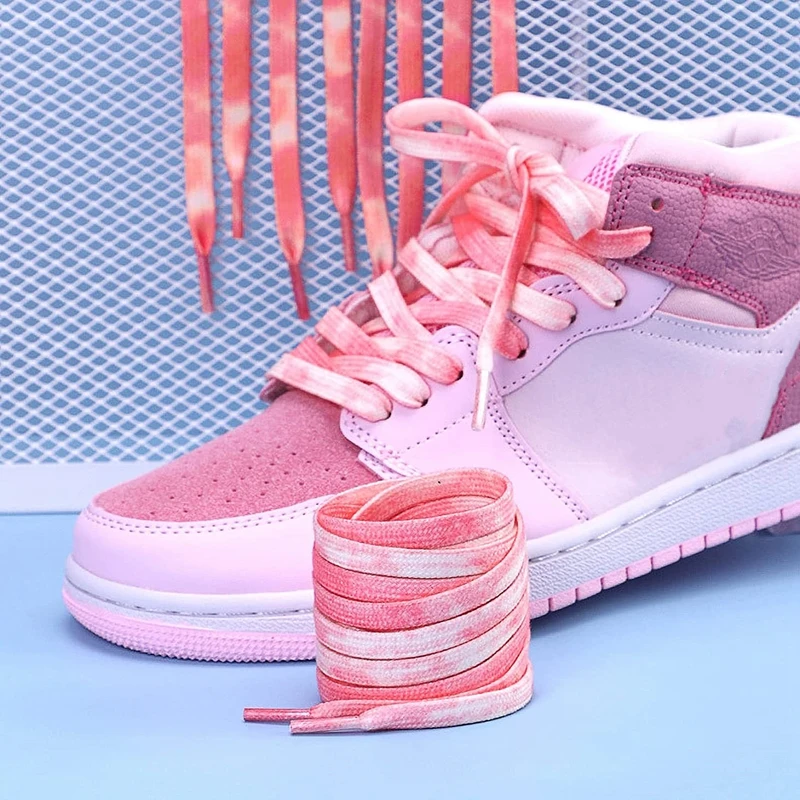 

Colorful Tie Dyed Shoelaces AF1/AJ1 Basketball Shoes Men Women Canvas Shoe Rope Sports Small White Shoes Flat Laces Wholesale