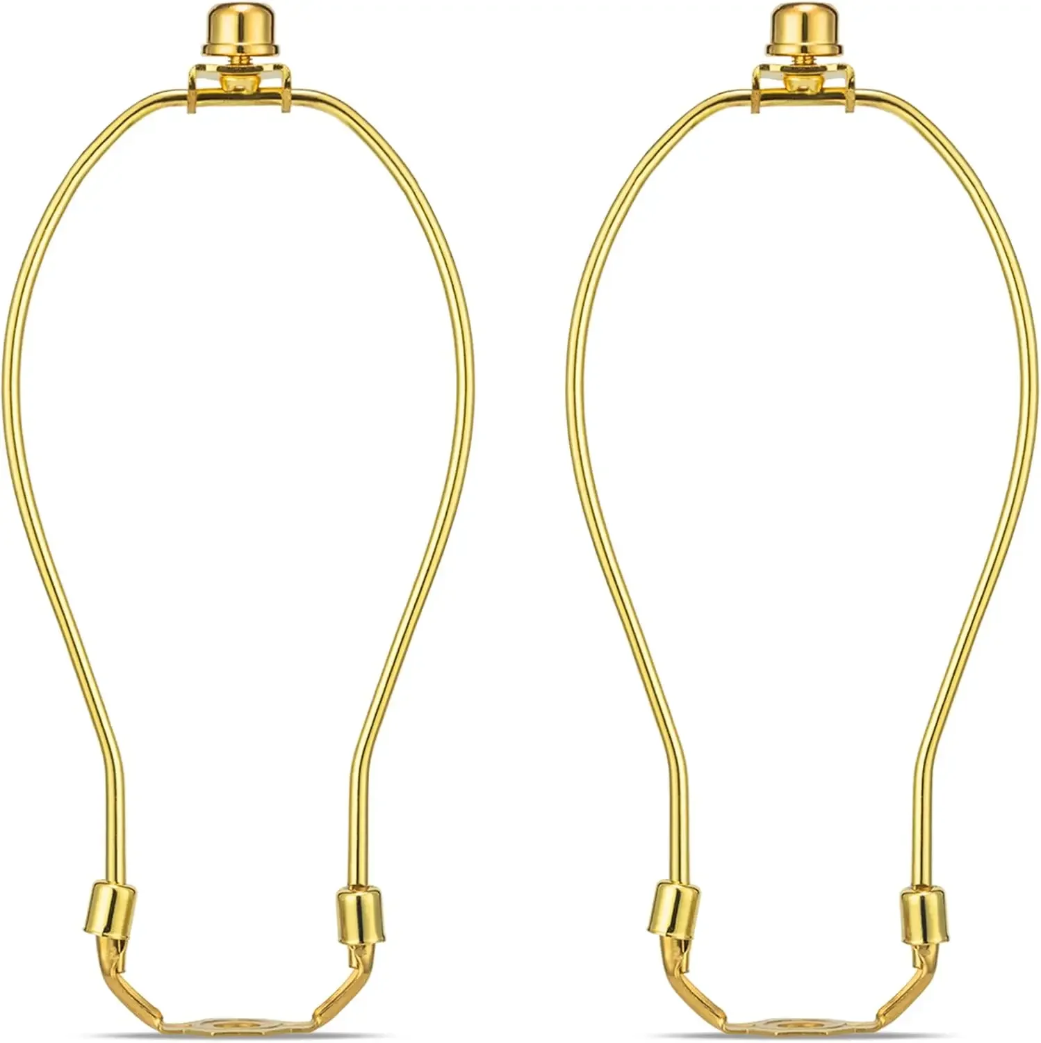 

9 Inch Detachable Lamp Shade Harp Holder With Finial & Saddle, Polished Brass For Table & Floor Lamps