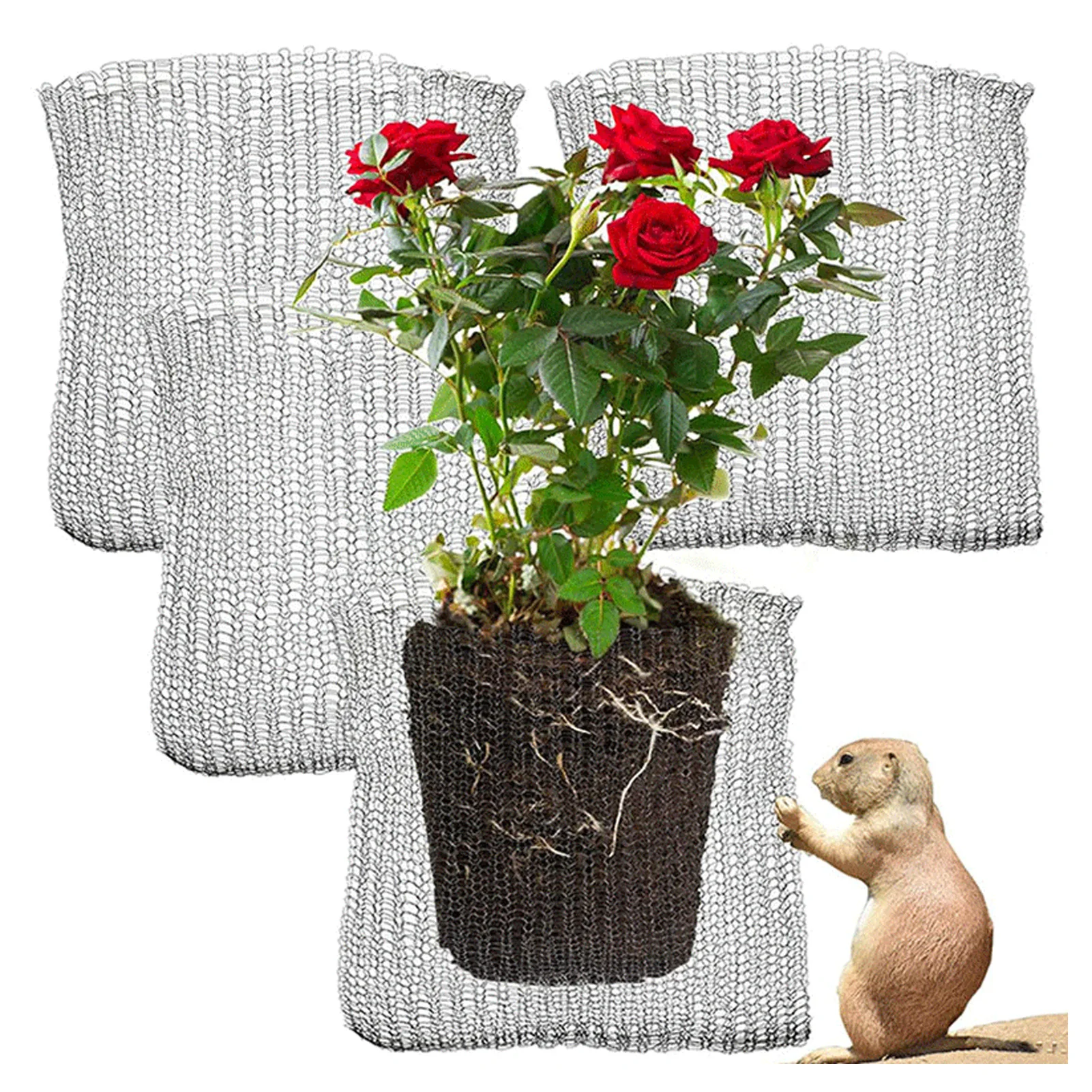 

Plant Root Guard Gopher Proof Wire Basket Mole Vole Mesh Wires Baskets Underground Stainless Steel Wire Mesh Bag For Plants Root