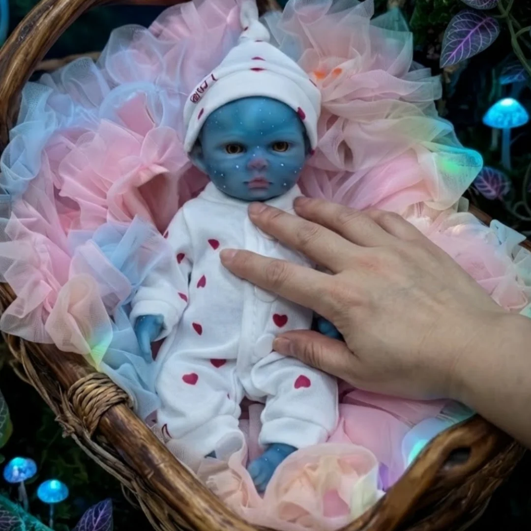 OtardDolls-2 Sets Clothes Avatar 8 Inches Solid Silicone Bebe Reborn Girl Dolls With Painted Skin Waterproof Body Newborn Dolls