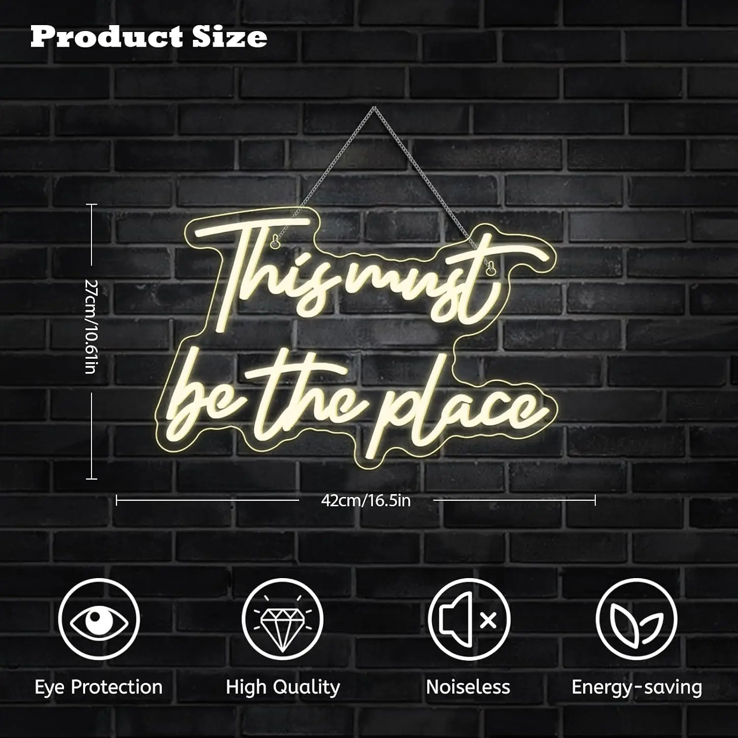 This Must Be The Place Neon Sign USB Powered LED Neon Light for Bar Wedding Birthday Party Gaming Romm Bedroom Decoration Gift - view 3