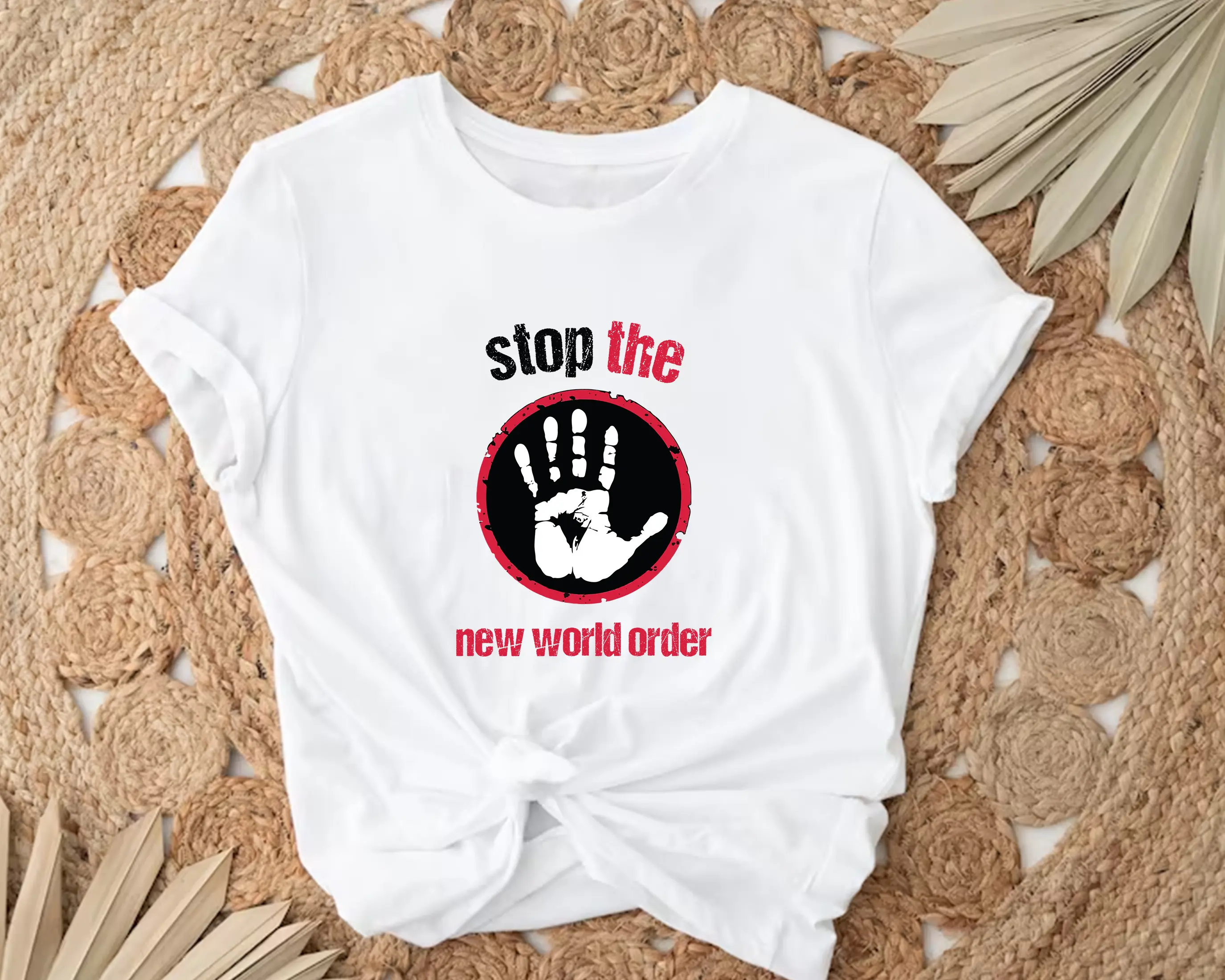 

Stop The New World Order Protest T Shirt Funny