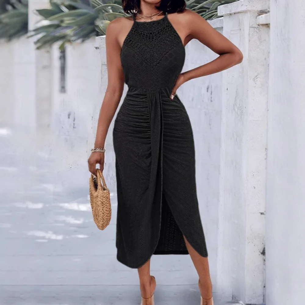 

Trendy 2025 Hip Hop Street Fashion Dress Sleeveless Irregular Hem Sundress for Women Summer Casual Wear Party Outfit