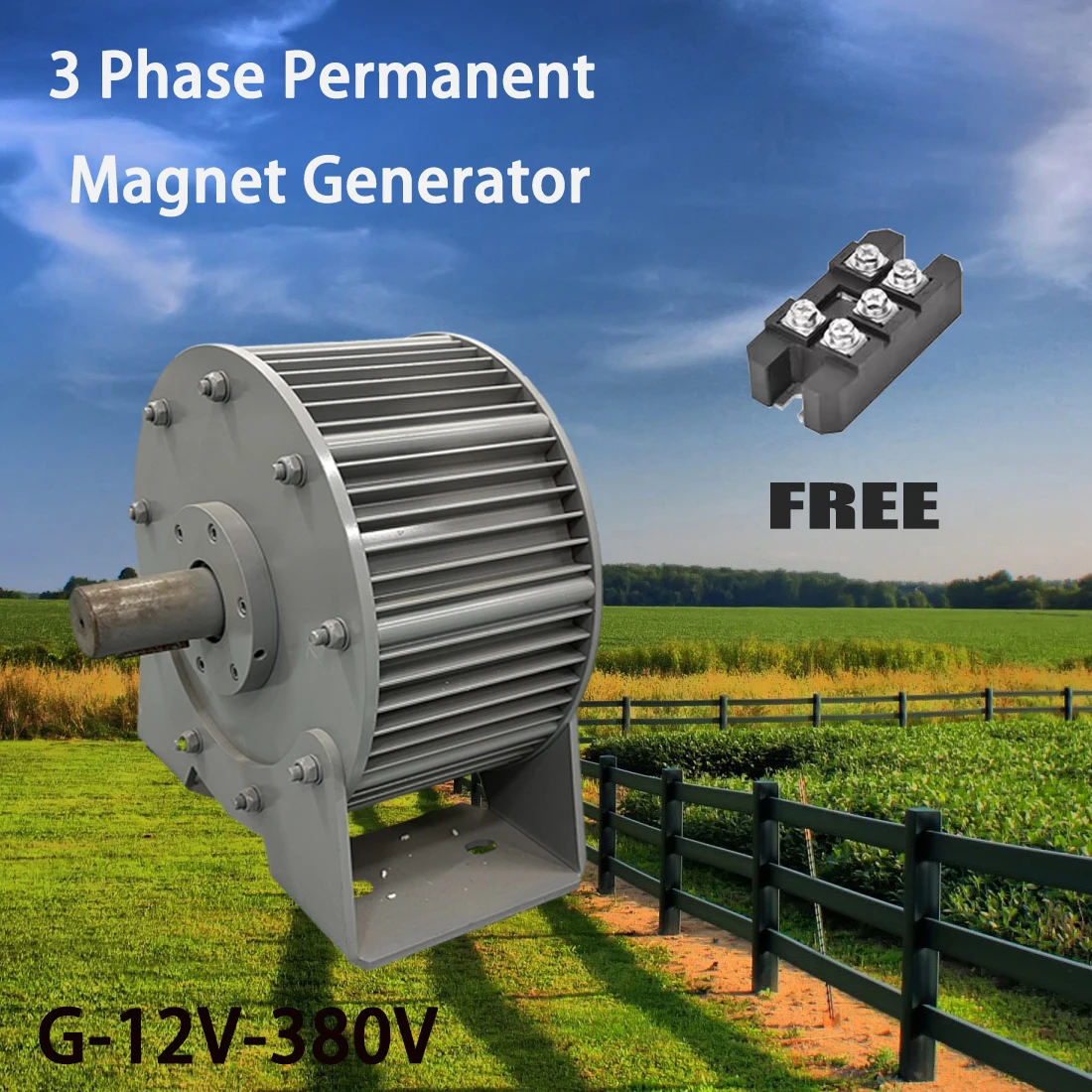 Wind Turbine and Water Turbine Low Speed 80KW 50KW 220V 380V Gearless Permanent Magnet Generator Compact Structure for Home