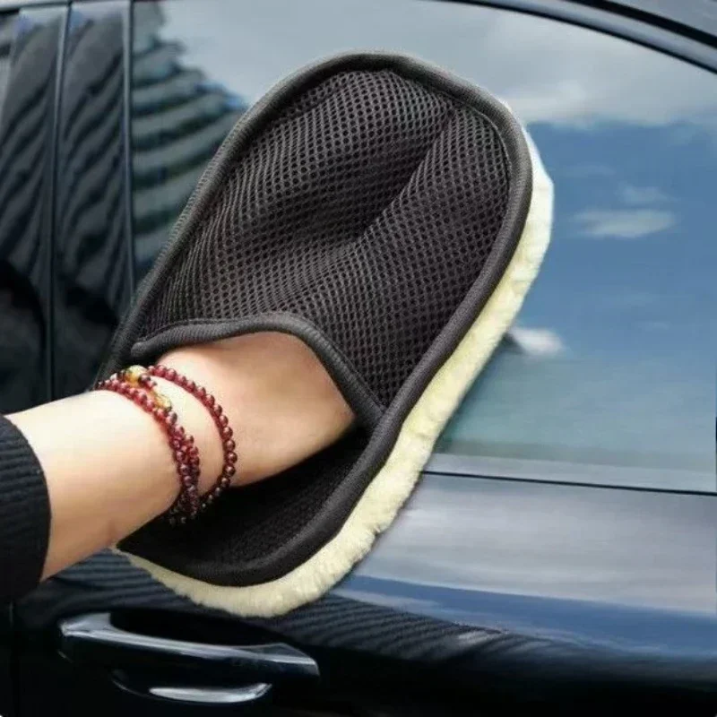 Plüsch Autowaschhandschuhe Auto Wachshandschuhe Dickes Tuch Reinigungswerkzeug