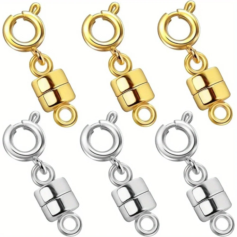 Magnetic Necklace Clasps and Closures,Gold and Silver Plated Jewelry Clasps Converters for Bracelet Necklaces Chain