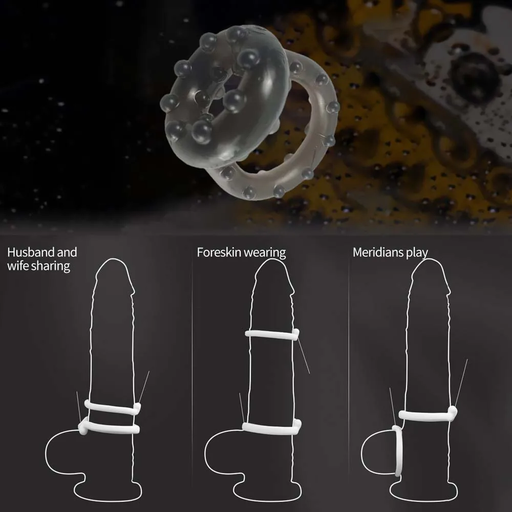 2 قطعة خاتم القضيب سيليكون خاتم الديك للانتصاب تعزيز طويلة الأمد أقوى تأخير التحكم القذف لعبة الجنس للرجال