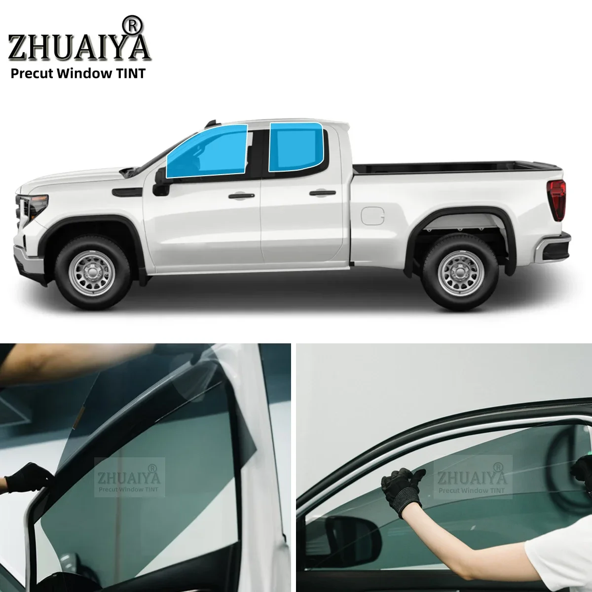 Precut Car Removable Window Tint Film Front Two Door Windows Tint For GMC Sierra 1500 2 DR PICKUP EXT 2019-2025