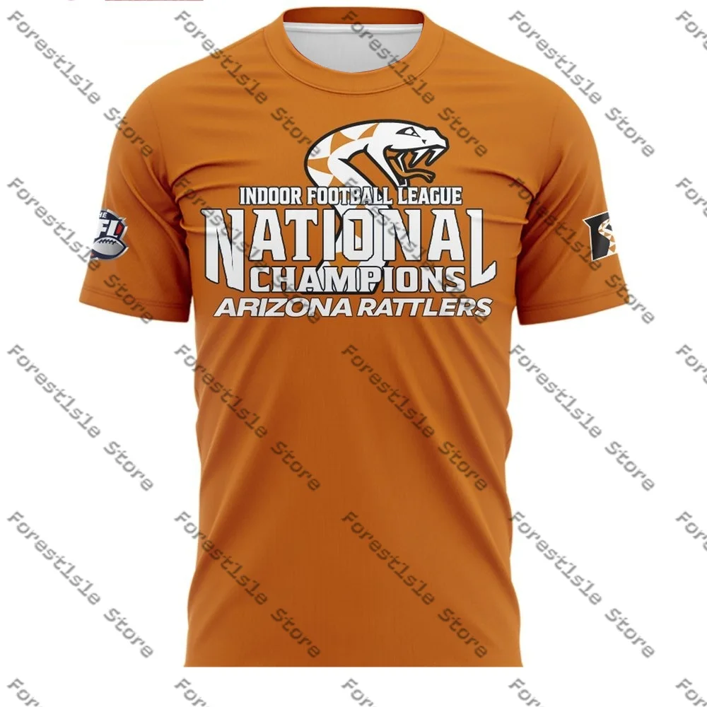 Arizona Rattlers 2024 IFL National Champions Orange T-Shirt Street Fashion Men's T-Shirt Casual Versatile Men's Women's T-Shirt