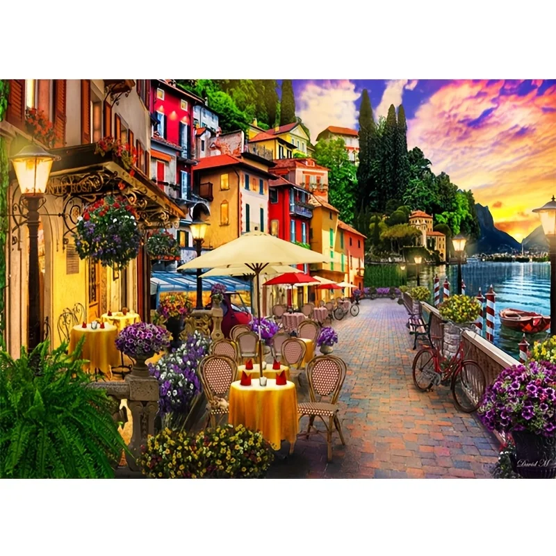 1000 rompecabezas de colores con paisaje para adultos, paseo junto al lago, Navidad, Año Nuevo, Día de San Valentín, cumpleaños, fiestas, padre D