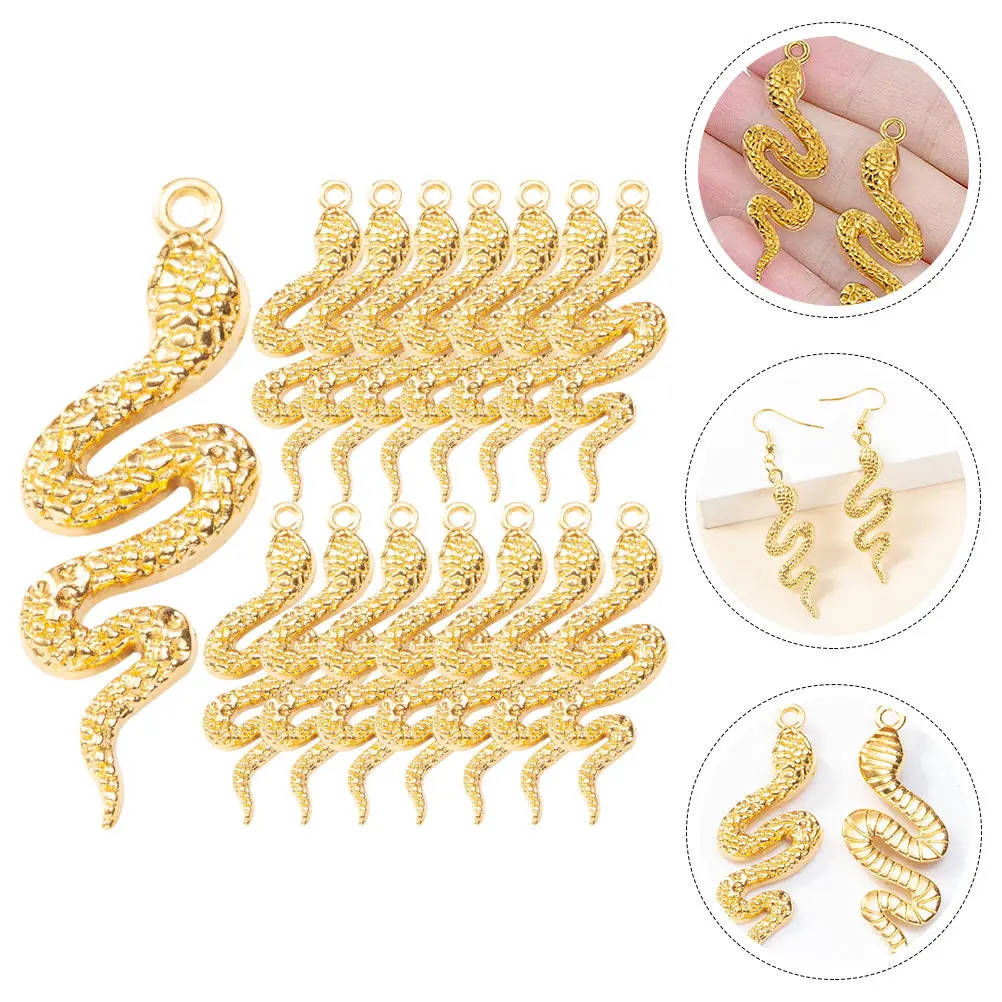 

32Pcs Snake Jewelry Charm Pendants for DIY Jewelry for Necklace Bracelet Keychain Sweater Chain Anklet Holiday