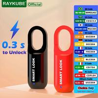 RAYKUBE Mini Fingerprint Lock Smart Padlock Biometric Electronic Lock Keyless USB Charge for Gym School Travel Case Backpack