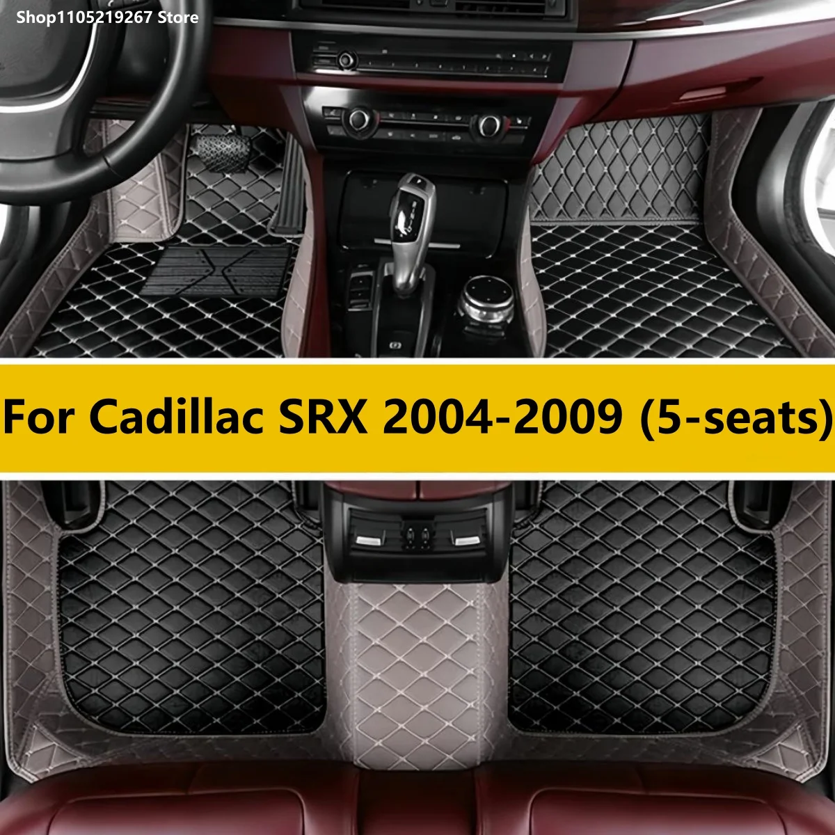 

5 seats Custom Car Floor Mat Fit For Cadillac SRX 2004 2005 2006 2007 2008 2009 Interior Details Accessories Artificial Leather