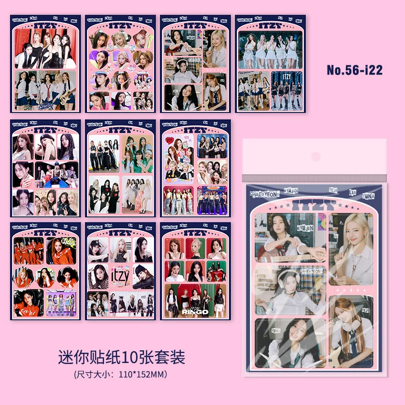 10Pcs/Set Kpop Idol (G)I-DLE ITZY Stickers DIY Decorative Notebook Refrigerator Stationery Cute Waterproof Sticker Fans Gift