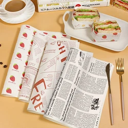 100pcs 28x38cm Disposable Paper tray mats Oil-proof wax paper for food Wrapping for Fast food restaurant customized supplier