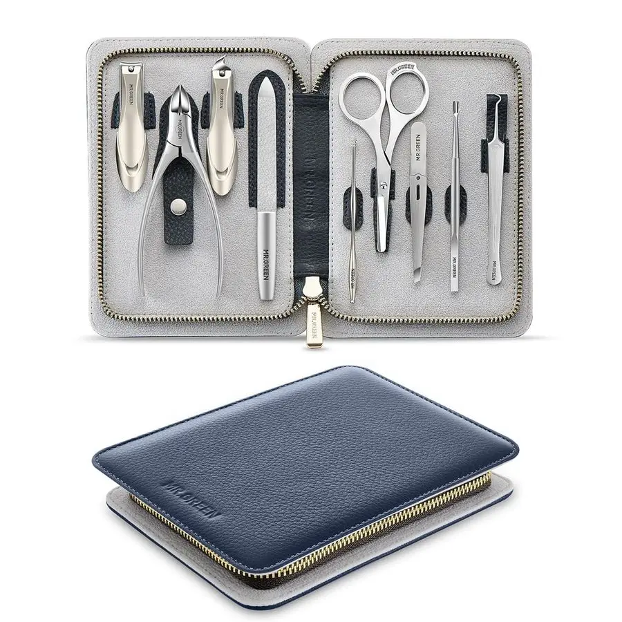 

Set 9 in 1,Professional Pedicure kit,Stainless Steel Manicure Kit,Portable Travel Grooming Kit Nail Care Tools,Nail Clippers Ped
